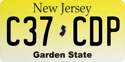 NJ license plate C37CDP