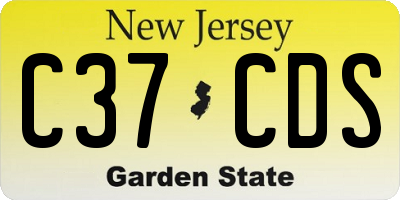 NJ license plate C37CDS