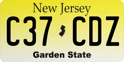 NJ license plate C37CDZ