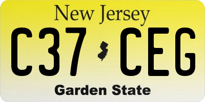 NJ license plate C37CEG