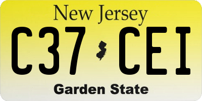 NJ license plate C37CEI