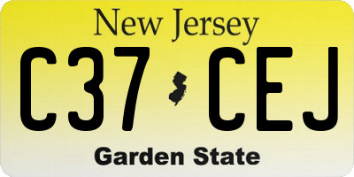 NJ license plate C37CEJ