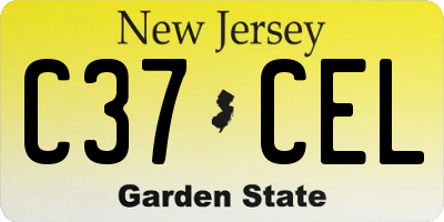 NJ license plate C37CEL