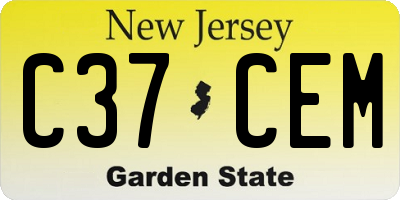 NJ license plate C37CEM