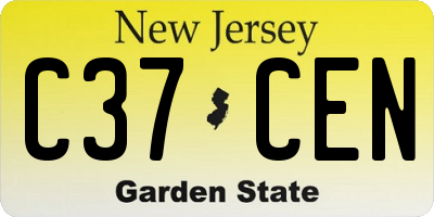 NJ license plate C37CEN