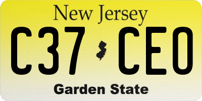 NJ license plate C37CEO