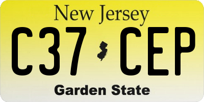 NJ license plate C37CEP