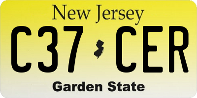 NJ license plate C37CER