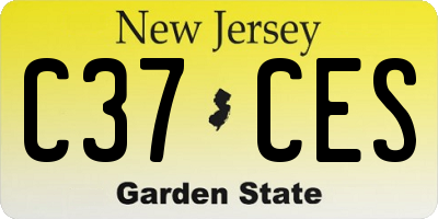 NJ license plate C37CES