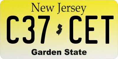 NJ license plate C37CET