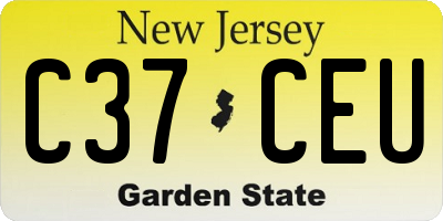 NJ license plate C37CEU