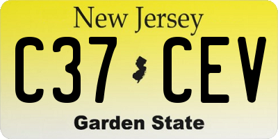 NJ license plate C37CEV