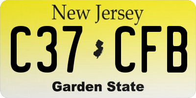 NJ license plate C37CFB