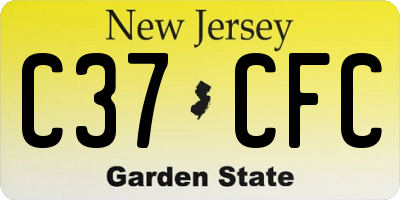 NJ license plate C37CFC