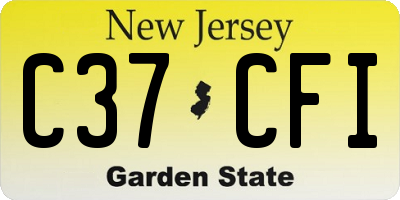 NJ license plate C37CFI