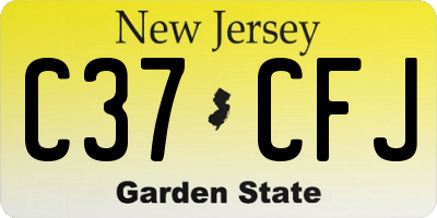 NJ license plate C37CFJ
