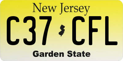 NJ license plate C37CFL