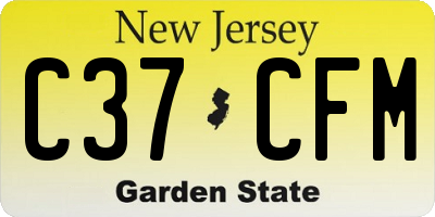 NJ license plate C37CFM