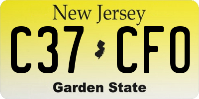 NJ license plate C37CFO