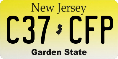 NJ license plate C37CFP