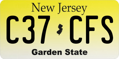 NJ license plate C37CFS