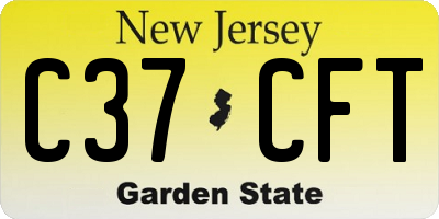 NJ license plate C37CFT