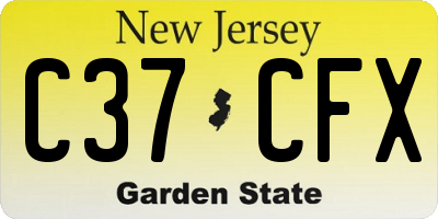 NJ license plate C37CFX