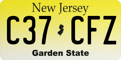 NJ license plate C37CFZ