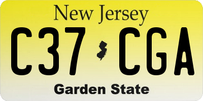 NJ license plate C37CGA