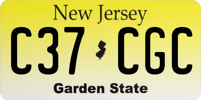 NJ license plate C37CGC