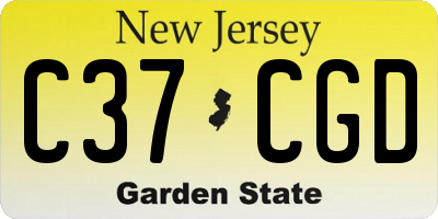 NJ license plate C37CGD