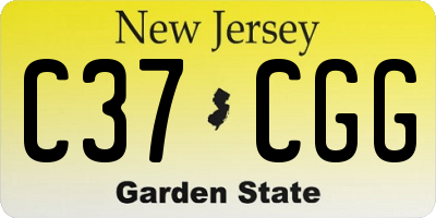 NJ license plate C37CGG