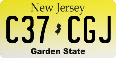 NJ license plate C37CGJ