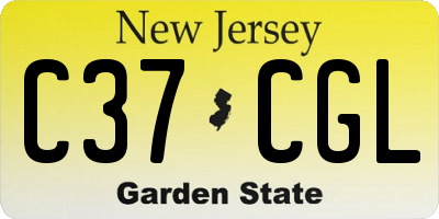 NJ license plate C37CGL