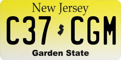 NJ license plate C37CGM