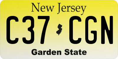 NJ license plate C37CGN