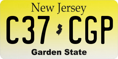 NJ license plate C37CGP