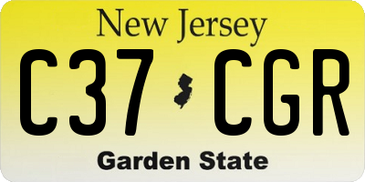 NJ license plate C37CGR
