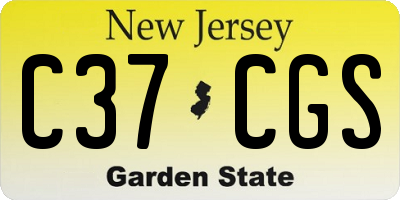 NJ license plate C37CGS