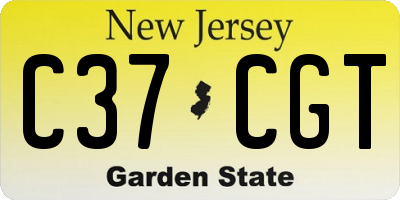 NJ license plate C37CGT