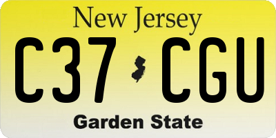 NJ license plate C37CGU