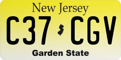 NJ license plate C37CGV
