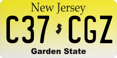 NJ license plate C37CGZ