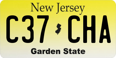 NJ license plate C37CHA