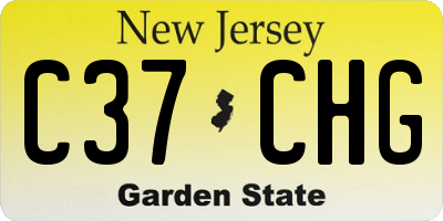 NJ license plate C37CHG
