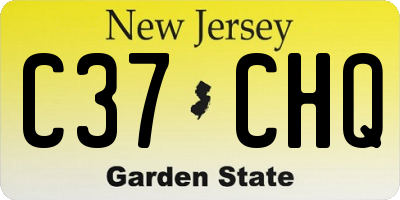 NJ license plate C37CHQ