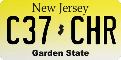 NJ license plate C37CHR