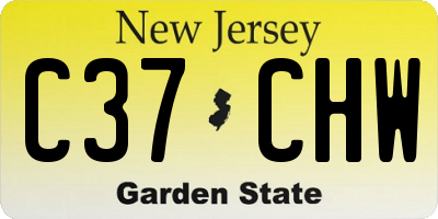 NJ license plate C37CHW