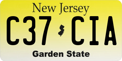 NJ license plate C37CIA