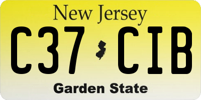 NJ license plate C37CIB